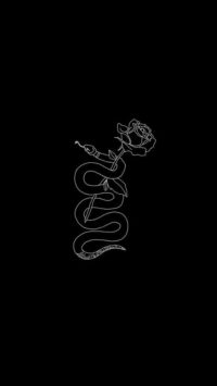 Snake and Rose Wallpaper