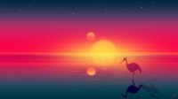 Sunset Flamingo Wallpaper