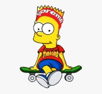 Bart Simpson Thrasher Transparent Wallpaper