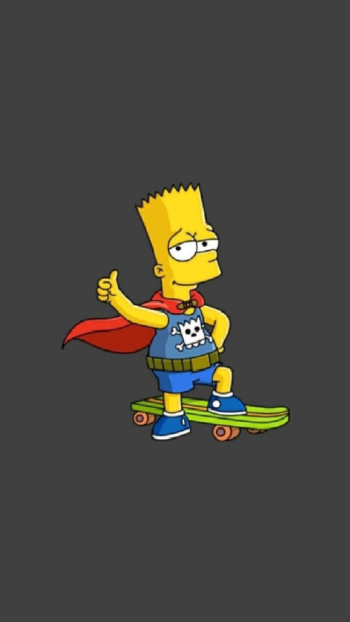 Bart Skateboarding Wallpaper