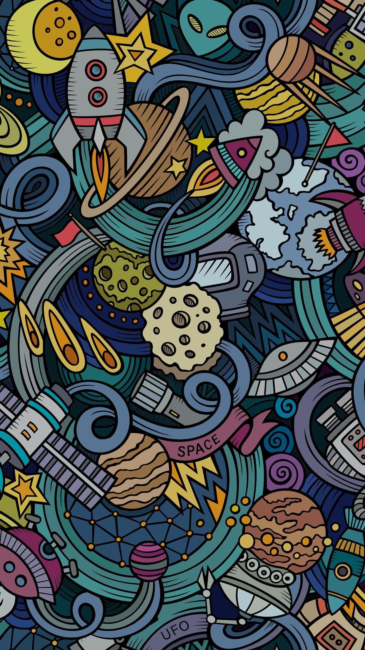 Doodle Space Wallpaper