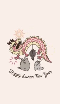 Happy New Year Pusheen Wallpaper