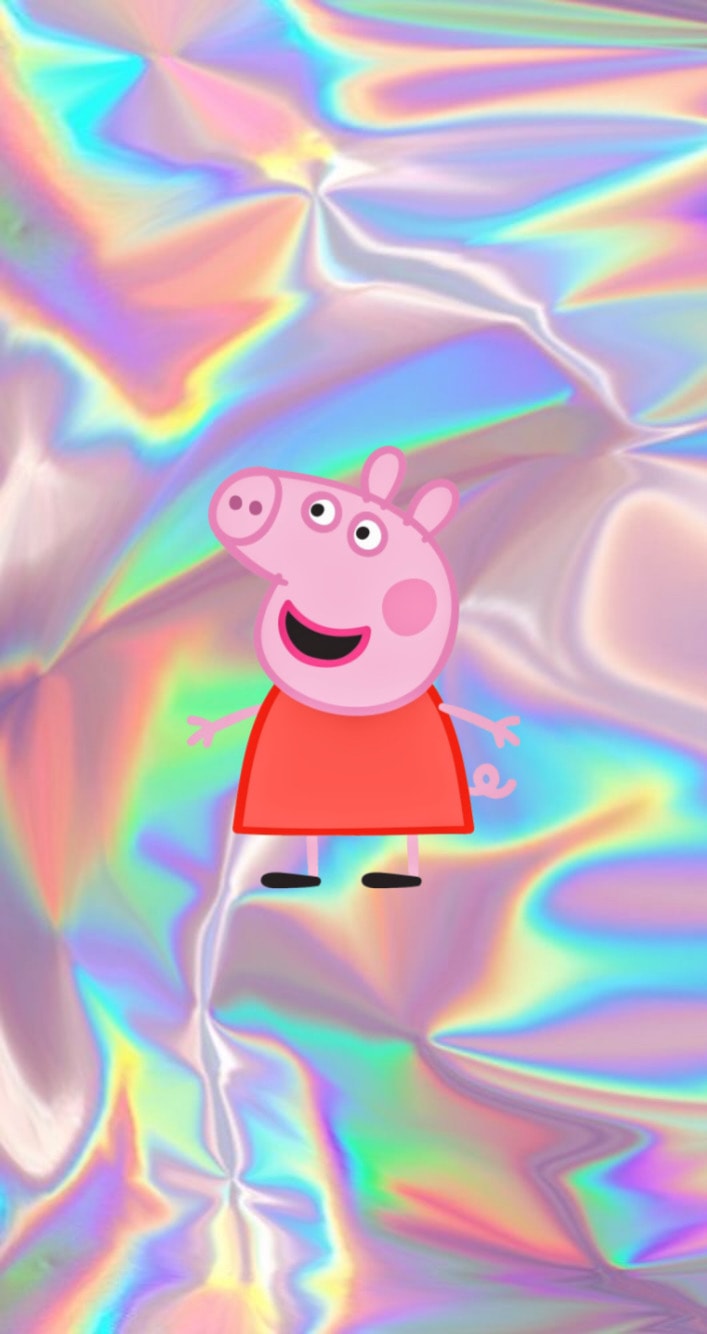 Peppa Pig Holographic Wallpaper