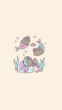 Pusheen Fish Wallpaper
