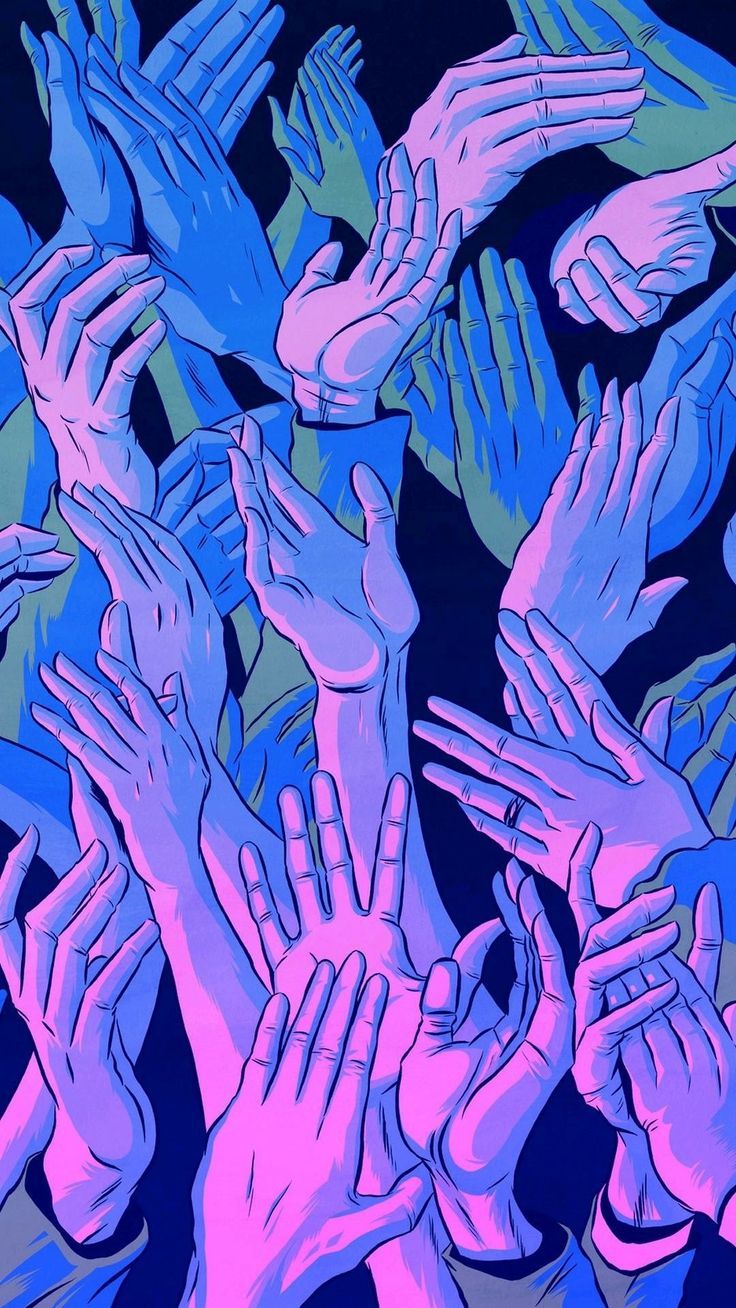 Vaporwave Hands Wallpaper