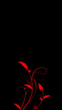 Black and Red Floral Wallpaper