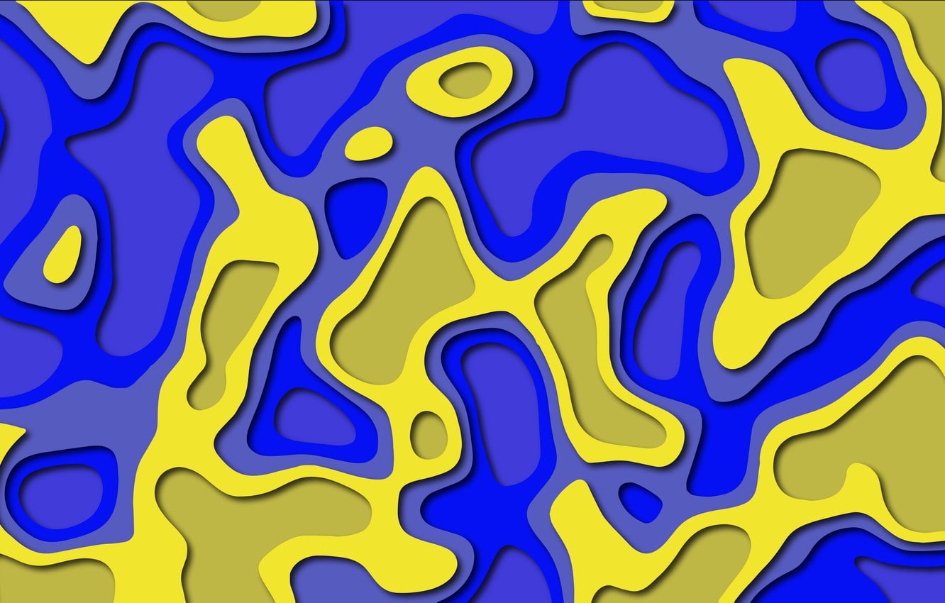 Yellow and Blue Camo Wallpaper