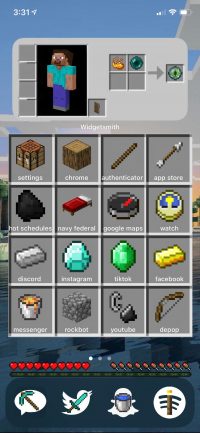 iPhone Minecraft Inventory Wallpaper