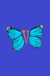 Blue Vlone Butterfly Wallpaper