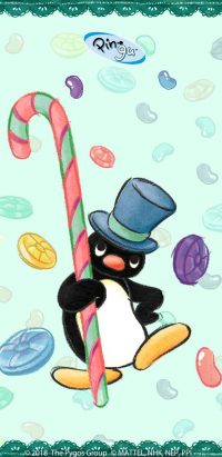 Candy Cane Penguin Wallpaper