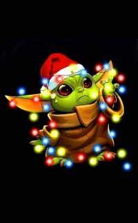 Christmas Baby Yoda Wallpaper