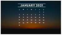 January Calendar 2021 Wallpaper PC