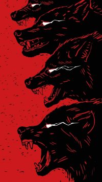 Red Cool Wolf Wallpaper