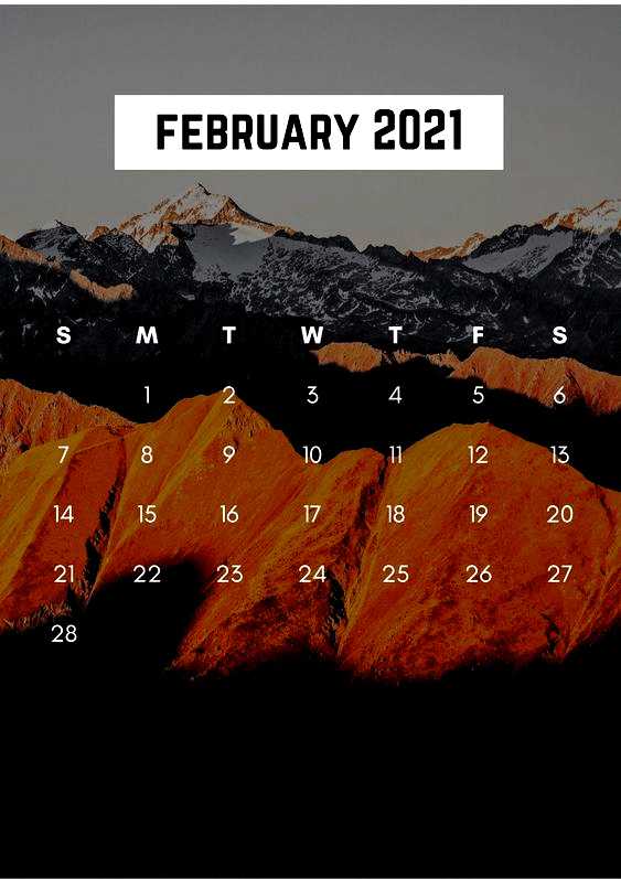 2021 Februay Calendar Wallpapers