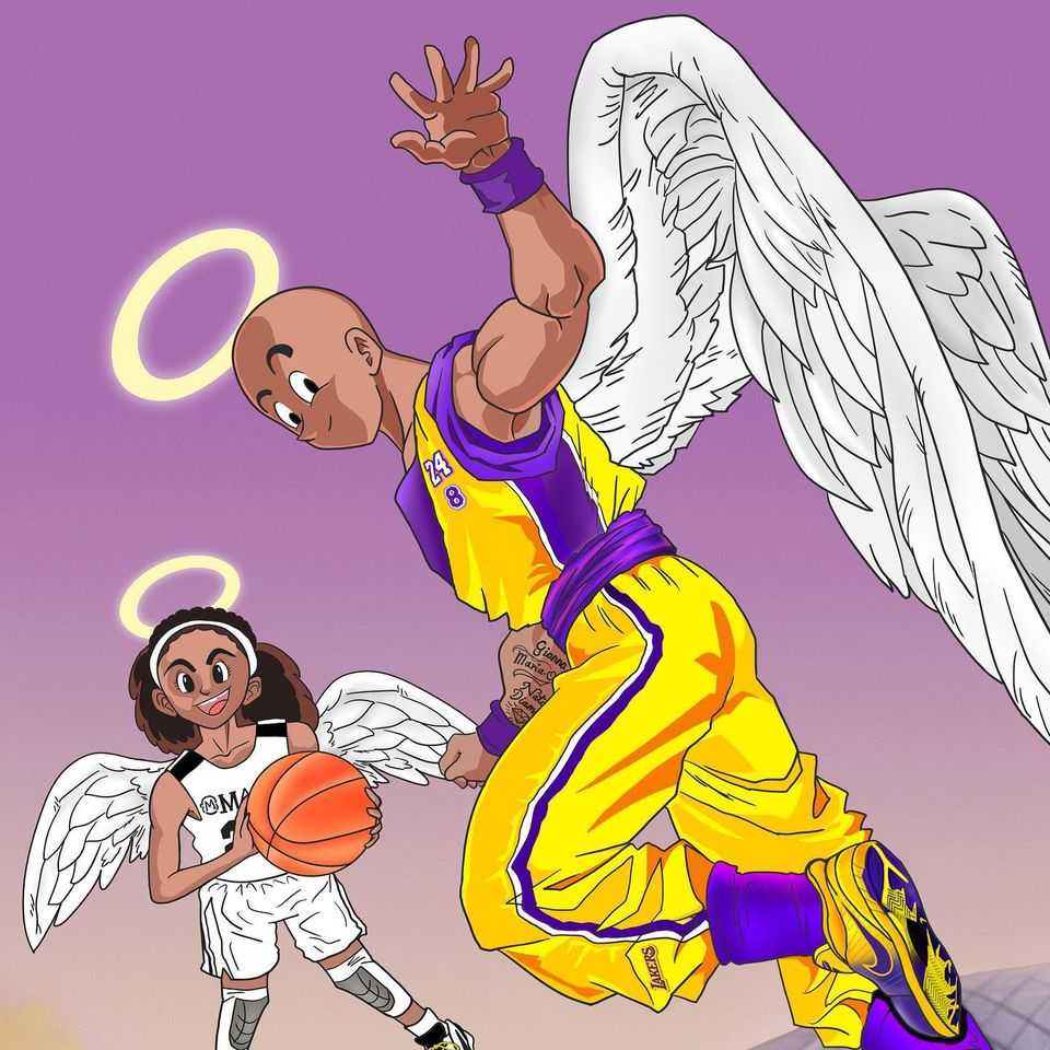 Download Lakers Kobe Bryant Cartoon Wallpaper