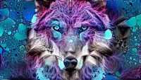 Psychedelic Wolf Wallpaper 2
