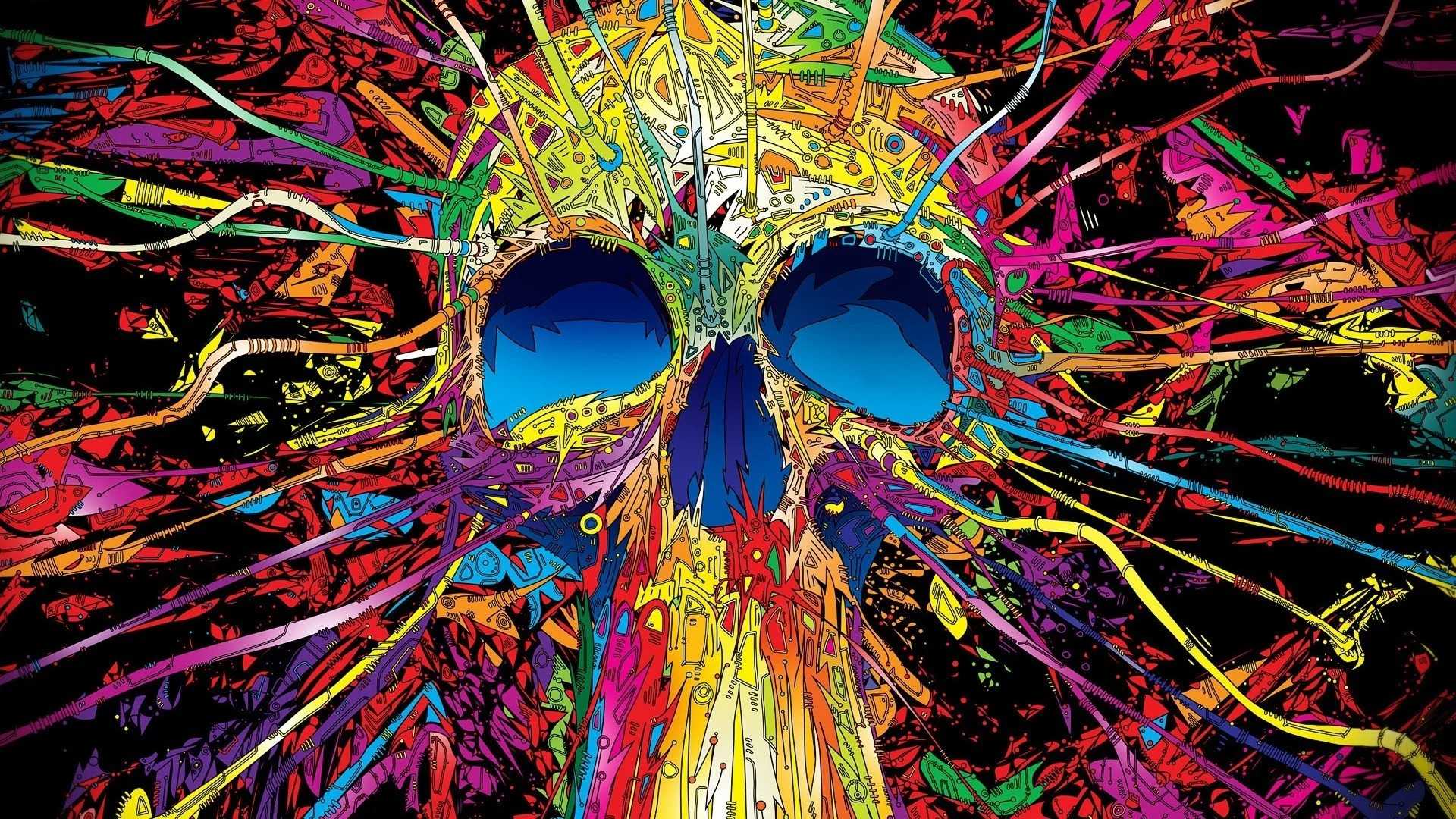 Skull Psychedelic Wallpaper PC