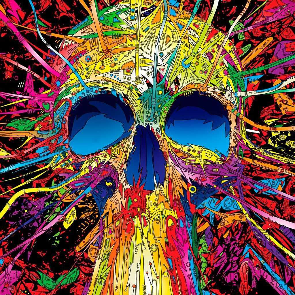 Skull Psychedelic Wallpaper