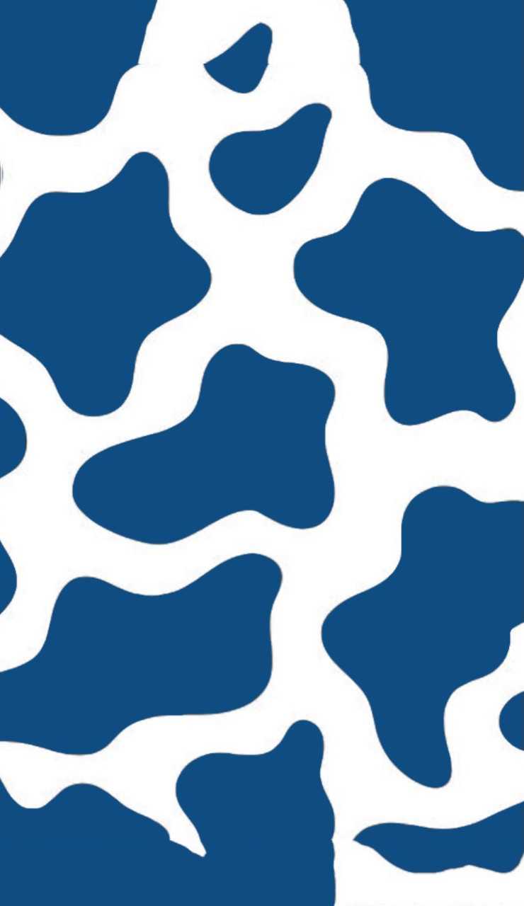 Blue Cow Print Wallpaper 1