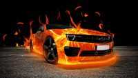 Car on Fire Wallpaper 1