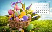 Easter April Calendar 2021 Wallpaper