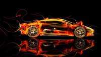 Fire on Car Background 2