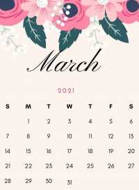 March Calendar Wallpaper 2021 8