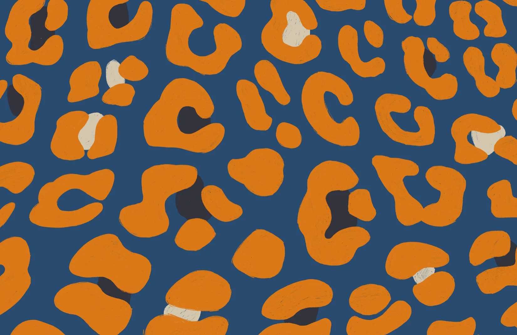Orange Leopard Print Wallpaper 1