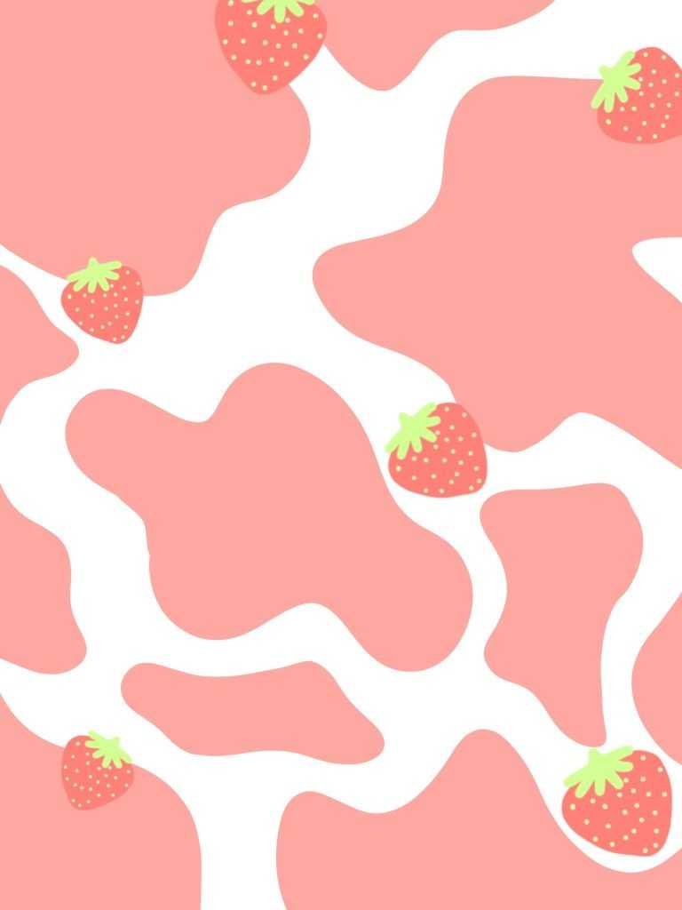 Strawberry Cow Print Wallpaper 1
