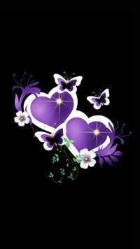 iPhone Purple Heart Wallpaper 7