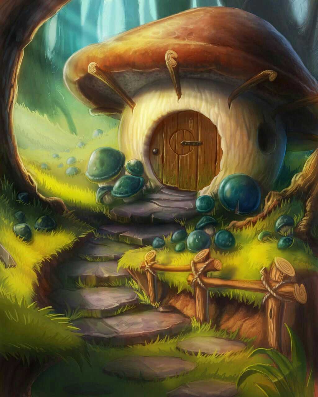 Mushroom House Wallpaper 1