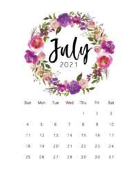 2021 July Calendar Wallpaper 4