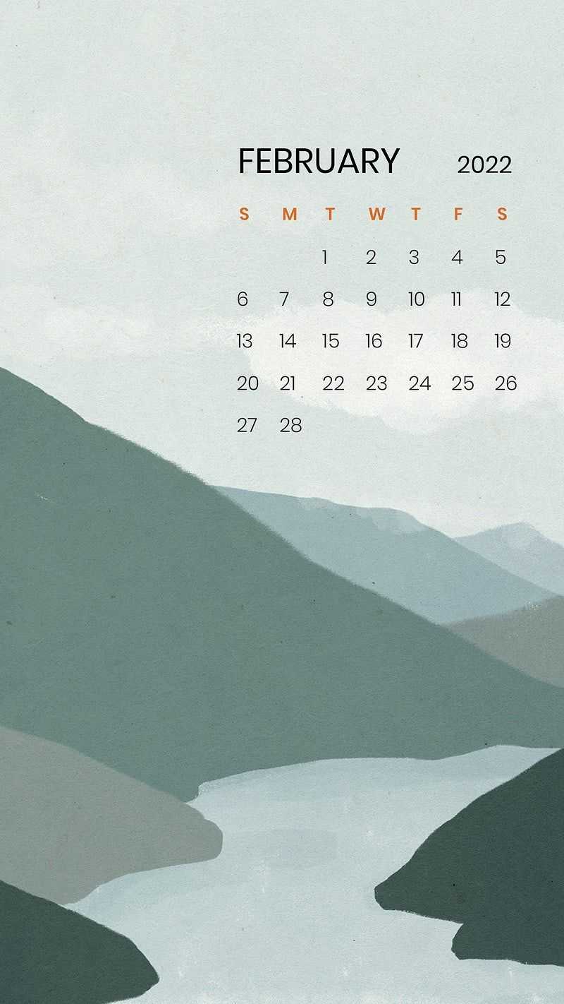 2022 February Calendar Wallpaper 1