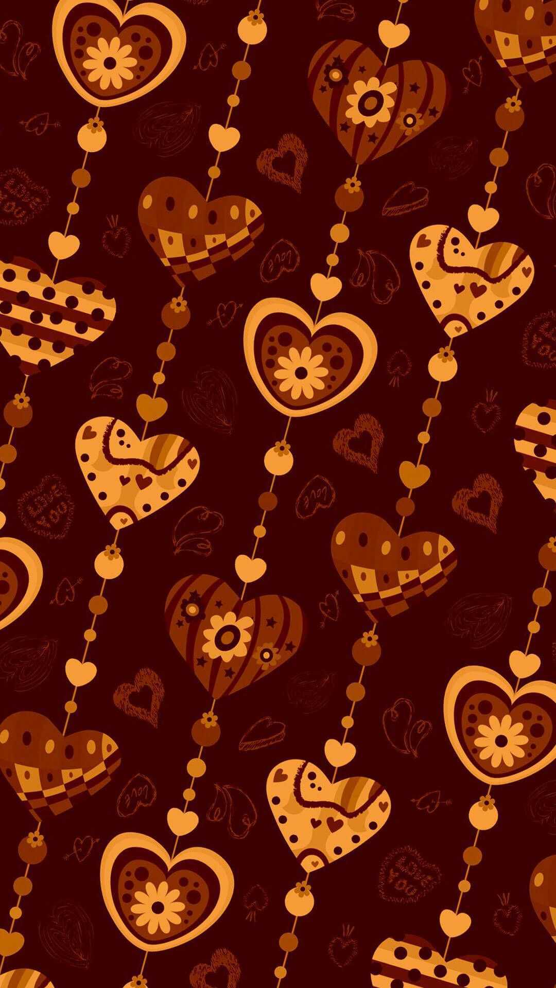 Brown Hearts Wallpaper 1