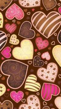 Brown Hearts Wallpaper 3