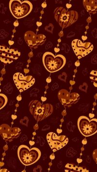 Brown Hearts Wallpaper 3