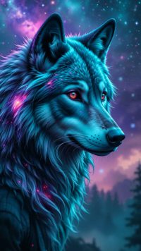 Epic Galaxy Wolf Wallpaper 2