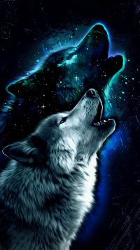 Epic Galaxy Wolf Wallpaper 1