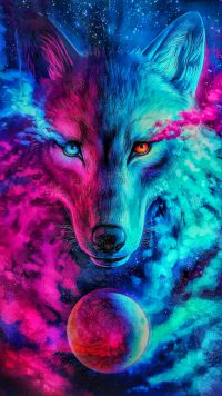 Epic Galaxy Wolf Wallpaper 10
