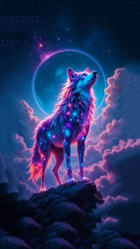 Epic Galaxy Wolf Wallpaper 8